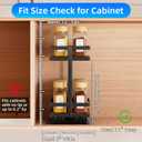 Pull Out Spice Rack 2Pcs Metal & Wood Seasoning Organizer Black | No-Drill Install | Full-Extension Silent Glide | Each Tier Holds 1012 Standard Spice Bottles | Rustproof, Wipe-Clean Surface