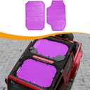 Hoolcar Front & Rear Sun Shade Mesh for Jeep Wrangler JK Unlimited (2007-2017) 4 Doors - American Flag Sunshade Screen JKU Top Cover UV Blocker, Purple