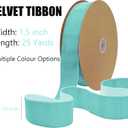 Tropic Blue Velvet Ribbon 1-1/2 inch Velvet Ribbon for Gift Wrapping Weddings Hair Bow Ribbons Headbands bouquets-25 Yards (Tiffanyland)