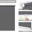 LazBlinds No Tools No Drill Cordless Roller Shades, 100% Blackout Roller Blinds for Windows, Thermal Insulated UV Protection Waterproof Roll Up Window Blinds and Shades, 25'' W x 72'' H, Grey