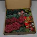 Serra Flora Artificial Christmas Flowers Greenery Combo Box Set Faux Flowers Bulk Flower Leaf with Stems for DIY Tree Ornaments Xmas Wreath Floral Arrangements Centerpieces (Chrismas Red)