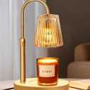 Candle Warmer Lamp with Timer Dimmer Adjustable Height, Electric Wax Melts Warmer for Jar Candles, Birthday Christmas House Warming Gifts for Women Mom, New Home Bedroom Decor with 2 Bulbs (Amber)
