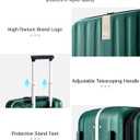 Hanke 26 Inch Large Checked Luggage PC Hard Shell Luggage Top Opening Travel Luggage Suitcases with Wheels for Woman Men.(Dark Green)