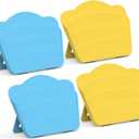 RESOVO Playing Cards Holders Stands Decks w/Foldable Tabletop Stand, 3 Layers Design for Poker UNO Cards, Playing Card Accessories, Set of 4 (2 Blue + 2 Yellow)