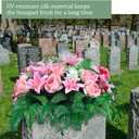 Yunlly 250 Pack Artificial Silk Green Fern Cemetery Flowers Leaf Picks Fake Greenery Stems Fern Leaves for Cemetery Grave Headstone Floral Arranging Crafting Decoration