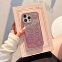 for iPhone 13 Pro, Cute 3D Butterfly Glitter Case 6.1"  Plated Slim Protective Cover with Camera Protection, Drop-Resistant Bumper for Women and Girls (Pink)