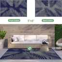 GENIMO Outdoor Rug 5' x 8' Waterproof for Patios Clearance, Reversible Outdoor Plastic Straw Camping Rug Carpet, Large Area Rugs Mats for RV, Picnic, Backyard, Deck, Balcony, Porch, Beach, Blue&Grey