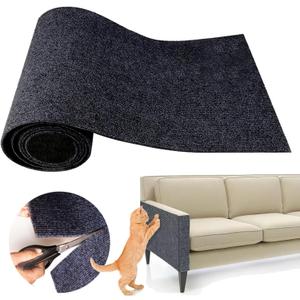 Cat Scratching Climbing Carpet Mat, Adhesive Trimmable Cat Scratcher Furniture Protector, Cat Post Covered Pad Replacement for DIY Cat Tree Shelf Steps Couch Corner Wall(Darkgrey,78.7x15.8In)