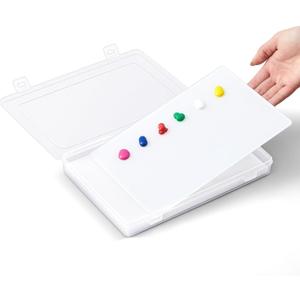 Nuanchu 1 Set Handy Glass Oil Paint Palette Included 10.2 x 6.8 x 1.2 Inches Airtight Stay Wet Palette Container and 9.7 x 6.3 Inches Tempered Glass, Keeps Paint Fresh, Ideal for Travel Outdoor, White