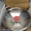 LOLYKITCH 12 Inch Tri-Ply Stainless Steel Wok Pan with Lid, Stir-Frying Pan,Induction Cooking Pan,Dishwasher and Oven Safe,Heavy Duty and Detachable Handle.