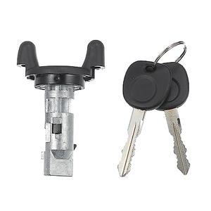 Motoforti Ignition Switch Lock Cylinder, for Chevrolet Silverado 1500 2500 1999-2004, Metal, with 2 Keys, Black Silver Tone, 1 Set