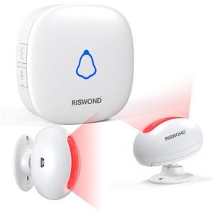 Wireless Motion Sensor Door Chime: Indoor Motion Detector Alarm Business Entry Doorbell Store Entrance Alert Bell Buzzer (1000Ft Range, 32 Tunes, 5 Level Volume) 2 Sensors 1 Receiver