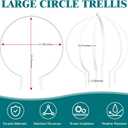 2 Pcs Large Metal Trellis Obelisks Sturdy Round Circle Trellis for Climbing Plant Support Indoor Outdoor Potted Vines, Cucumbers & Flowers, Patio Doorway Garden Decor (White, 25.20" x 21.26'')
