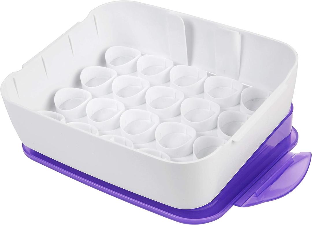 Wilton Icing Color Organizer Case - The Color Organizer Holds 20 Bottles of Colors for Cakes & Cookies, Cake Decorating Supplies, White & Purple Wilton Icing Color Organizer Case - The Color Organizer Holds 20 Bottles of Colors for Cakes & Cookies, Cake Decorating Supplies, White & Purple