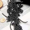 PEARLY JUN 1 Pair Rhinestone Beaded Applique Patches Black Iron on Handcrafted Hot Fix Clothing Diamond DIY for Evening Dresses Bridal Gowns Dance Costumes Embellishments