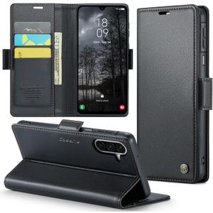 for Samsung Galaxy A26 5G Case, Premium PU Leather Wallet Case Flip Cover with [RFID Blocking][Card Holder][Stand Function] Shockproof Protective for Samsung Galaxy A26, Black