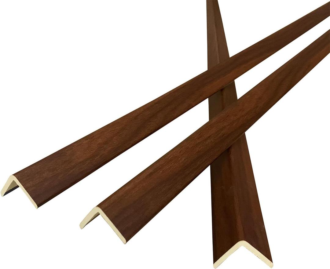Wall Corner Protector 3PCS 45" Corner Molding Trim Walnut Wood Grain Corner Trim Decorative Strips for Door and Window Frames Mirror Edges Ceramic Tiles, and Wooden Wall Edges