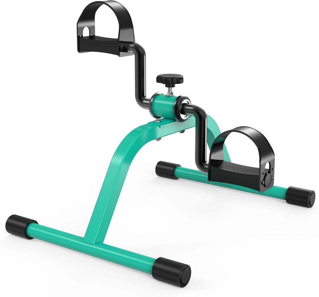 Pedal Exercise mini Exercise Bike for Leg and Arm Recovery Exercise Lightweight and Portable Floor Bike (Green-02)