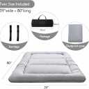 Simple Deluxe 4-Inch Full Tatami Mattress, Japanese Futon Foldable Mattress with Removable Washable Cover, Portable Floor Bed for Bedroom, Guest Room, Camping, and Everyday Use – Gray