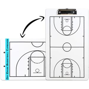 Basketball Coaching Board Double-Sided, Basketball Clipboard for Coaches, Basketball Dry Erase Board for Coaches, Basketball Whiteboard Tactical Play Board