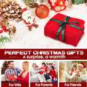 50x60 Inches Sherpa Christmas Blanket for Holiday Home Decor, Red Xmas Tree Jacquard Soft Flannel Fleece Throw Blanket for Bed Couch Sofa, Christmas Decor Gifts for Women Men Teen Family Friends