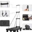 LIDTOP Folding Hand Truck with 7 Wheels Heavy Duty Dolly Foldable Utility Cart Adjustable Handle with 2 Brake for Luggage, Travel, Shopping, Office