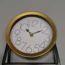 Modern Golden Table Clock on Stand, Decorative Desk and Shelf Clock, Mantel Clock Farmhouse Clock Non-Ticking, Home Dcor for Living Room, Bedroom, Bedside, Desk, Gift Clock (Gold)