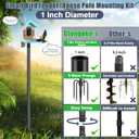 Gtongoko Smart Bird Feeder Pole 1-Inch Dia 79 Inch Bluebird House Pole for Outdoors Weather Station Heavy Duty Metal Mounting Kit Adjustable Bird Feeder Stand Black