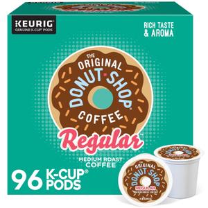 The Original Donut Shop Regular, Single-Serve Keurig K-Cup Pods, Medium Roast Coffee Pods, 96 Count (EXP 05/18/28)