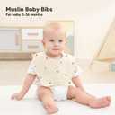 Bearmoss Baby Bibs for Drooling & Teething 8 Pack Muslin Cotton Soft Absorbent Adjustable Unisex Bibs Boys Girls 0-36 Months