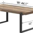 FOLUBAN Coffee Table, Modern Rustic Wood and Metal Center Table, Industrial Cocktail Tea Table for Living Room, Oak, 44 Inch