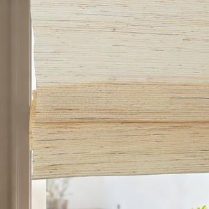 Cordless Bamboo Roman Shades, Natural Woven Blinds for Doors, 32" W x 64" H
