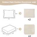 4-Piece Outdoor Patio Cushion Covers, Seat & Back Replacement Set, Covers Only for Patio Furniture, Porch, Deck, Balcony (4Pcs-Beige, 24 * 24 * 4-inch)