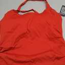 BMJL Womens Halter Built in Bra Workout Sports Tank Tops Buttery Longline Stappy Gym Crop Tops (Red, XL)