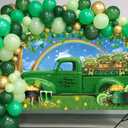 Happy St. Patrick's Day Truck Backdrop 7x5FT Irish Gold Coin Shamrock Rainbow Green Truck Photography Background St. Patricks Day Party Decorations Supplies Photo Props