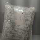 Laura Ashley Home - King Size Comforter Set, Reversible Cotton Bedding, Includes Matching Shams with Bonus Euro Shams & Throw Pillows (Natalie Sage/Off White, King)