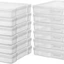 novelinks 12 Pack 5"x7" Clear Photo Storage Boxes  Plastic Picture Organizer Cases with Lids  Photo Keeper Containers for 5x7 Prints, Cards, and Craft Supplies