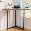 VECELO Corner Desk,Office Tables for Living Room for Small Space Triangle Computer Desk with Steel Frame Corner Shelves with Metal Frame Writing Desk for Workstation Classic Grey 31.1"