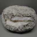 Arquiel Cat Bed Round, Hooded Cat Bed Cave Fluffy Dog Beds, Cozy Donut Anti Anxiety Dog Bed for Small Dog and Cat, Gifts for Cat Lovers(20×20inch, Coffee)