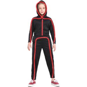 Light Up Child Stick Figure Costume, Led Halloween Cosplay Boys Girls | Breathable Elastic Fabric, High Brightness Light, Safe and Stable Battery Box, Better for Various Occasions (Black, S)