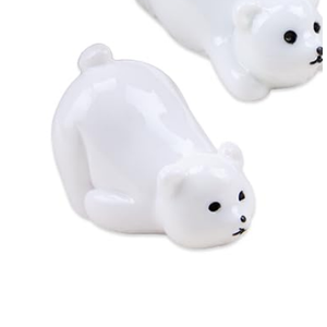Glow-in-The-Dark Mini Resin Polar Bears Cartoon Arctic Animals Winter Figurine Decorations for DIY Cake Miniature Gardens and Plant Pots 30Pcs
