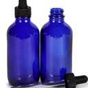 Vivaplex, Cobalt Blue, 4 oz Glass Bottles, with Glass Eye Droppers - 2 pack