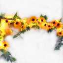 4 Pack 8.8FT Artificial Sunflower Garland with 200 LED Fairy String Lights,Fake Vines Faux Sunflowers Hanging Garland Silk Flowers Hanging Plant for Indoor,Outdoor,Wedding,Wall,Birthday Party