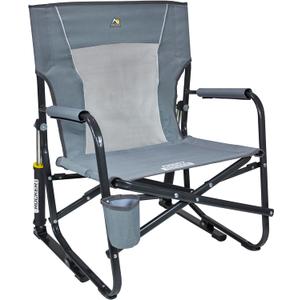 GCI Outdoor FirePit Rocker Low-Ride Outdoor Rocking Chair with Beverage Holder (Grey)
