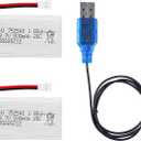 2 Pcs 3.7V 500mAh 25C 752040 Rechargeable Lipo Battery with USB Charger for Syma X5C cheerson CX30 skytech M68 BBS 868 Quadcopter RC Drone Spare Parts