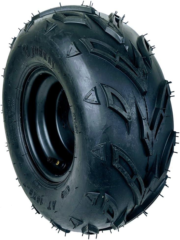 RedCap 16x8-7 Tubeless Tire with Wheel Rim Assembly Front Rear Wheel, 7 x 5" 3 Bolt Rim Spacing 79mm Compatible for Taotao Kandi Redcat Sunl Kazuma 70cc 110cc 125cc Off-Road UTV ATV Go-Karts - (Right)