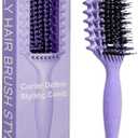 Sweet View Curly Hair Brush Candybrush Curl Defining Brush for Detangling Shaping and Defining Curls for Women, Men, Wet & Dry Hair (Purple), Set of 2