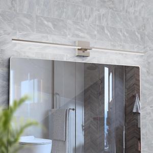 48 Inch Brushed Nickel Bathroom Vanity Light, Built-in Dimmer 2700K-6000K 2100LM LED, 360° Rotatable Bathroom Lights Over Mirror for Makeup, Shaving, Restroom, Powder Room ETL FCC