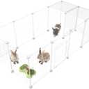 HOMIDEC Pet Playpen, Small Animals Cage DIY Wire Fence with Door for Indoor/ Outdoor Use, Portable Yard Fence for Small Animal, Puppies, Kitties, Bunny, Turtle 48" x 24" x 16"