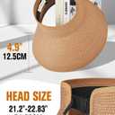 Sun Visor Hat for Women, Wide Brim Straw Visors Beach Hat Roll Up Foldable Beach Visors Summer UV Protection (One Size, Khaki)